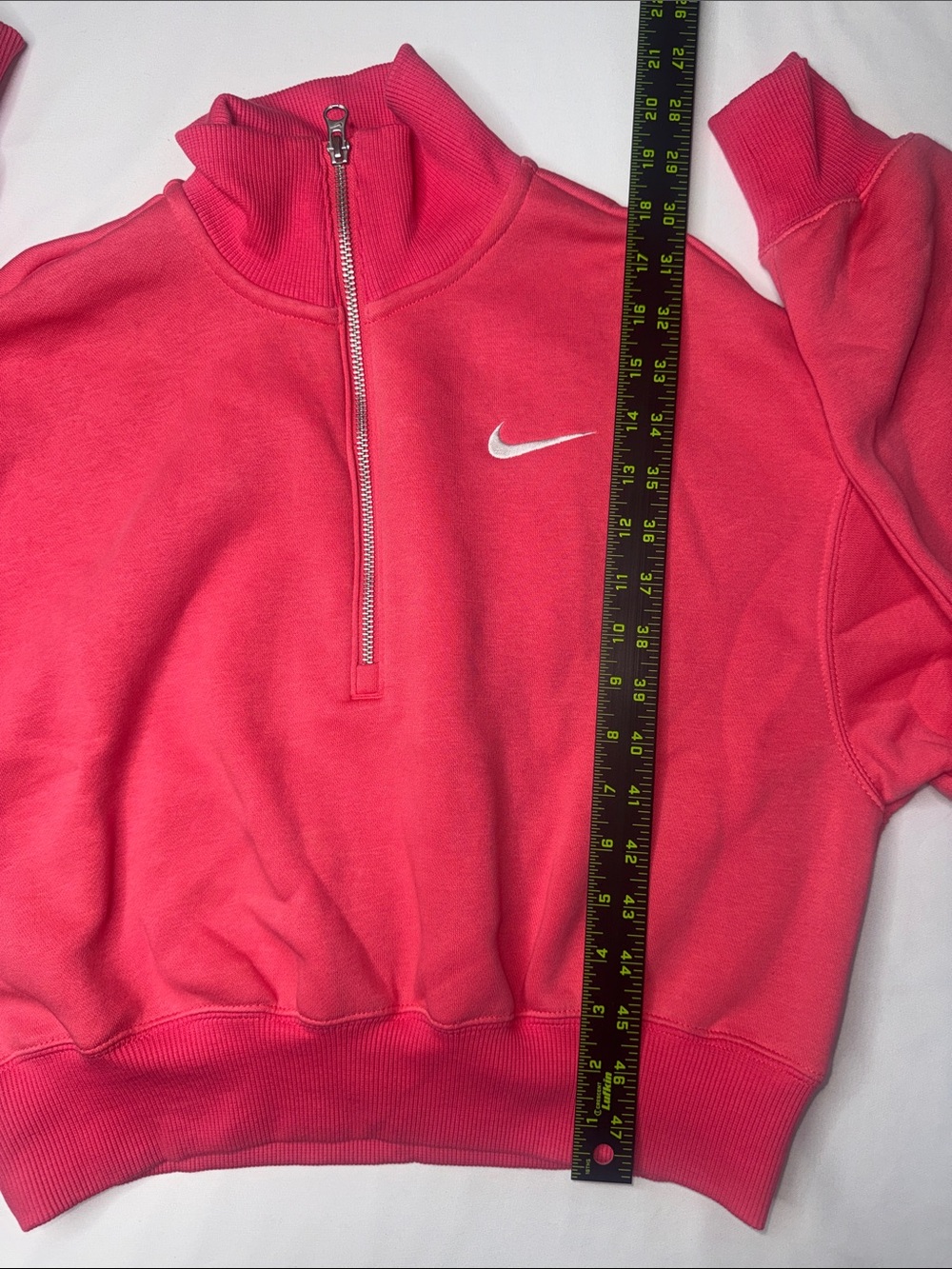 Nike Womens Quarter Zip Fleece Sweatshirt XS Pink NWT Retail $75 Swoosh - Picture 4 of 5